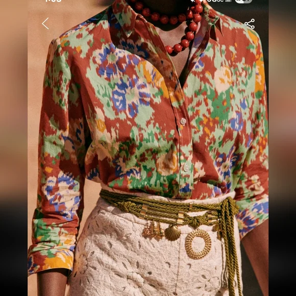 Sezane Pierro Multicolor Button Down Shirt - Picture 6 of 9